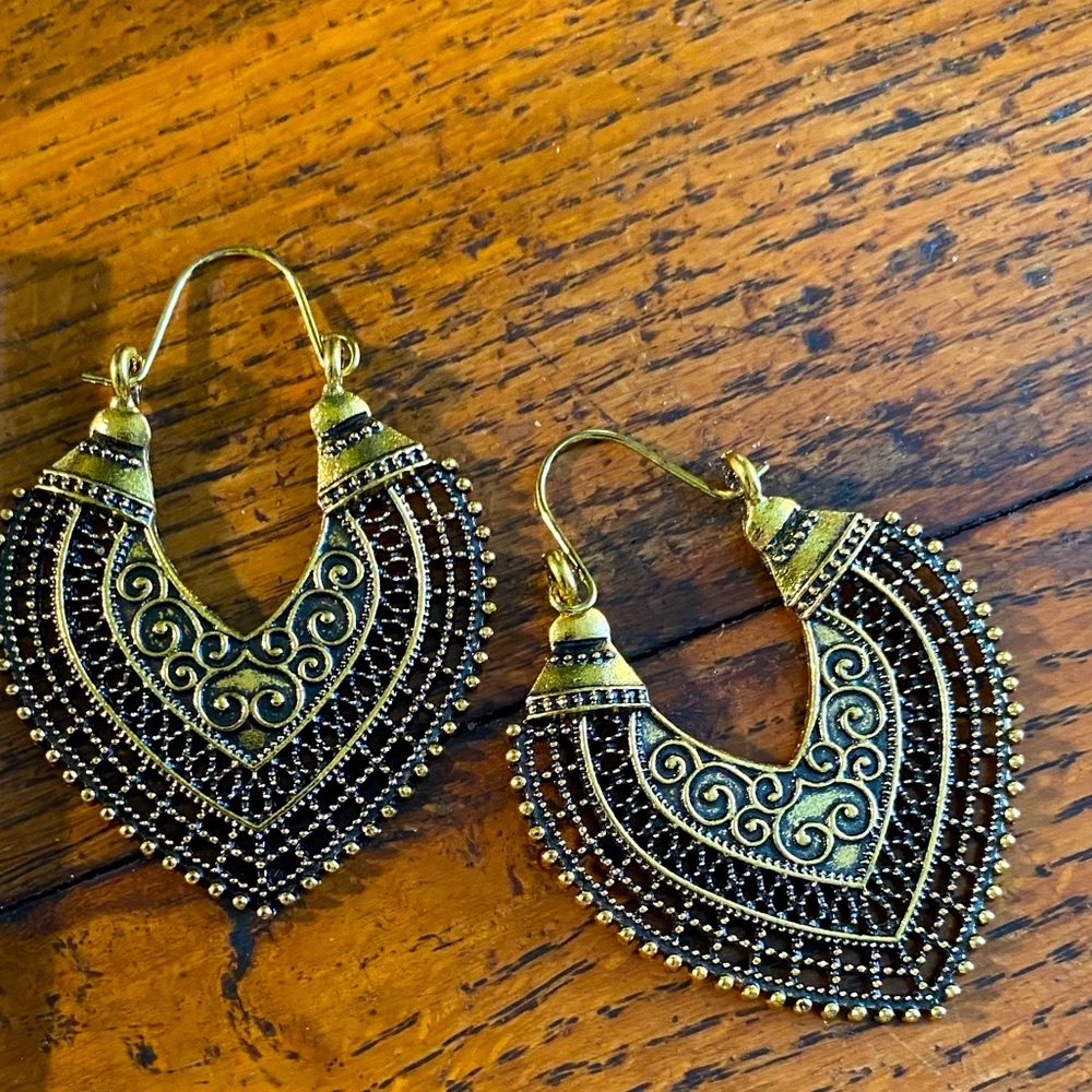 Gold Boho Hoop Earrings